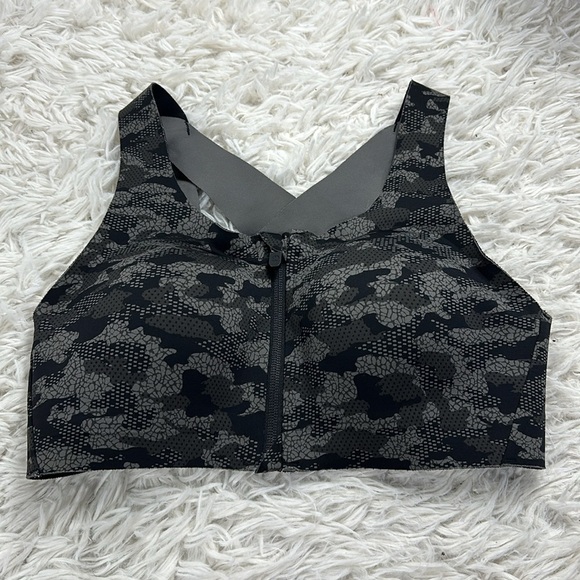 Lululemon Enlite Bra Zip Front *High Support, A–E Cups Collage Camo Mini Black M - Picture 1 of 6